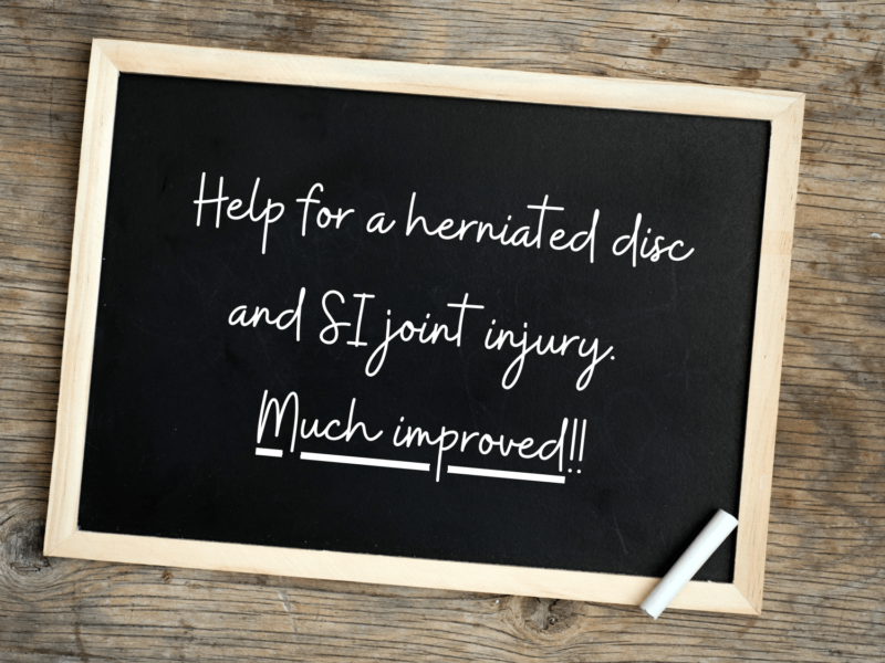 Help for Herniated Disc and SI Joint Injury